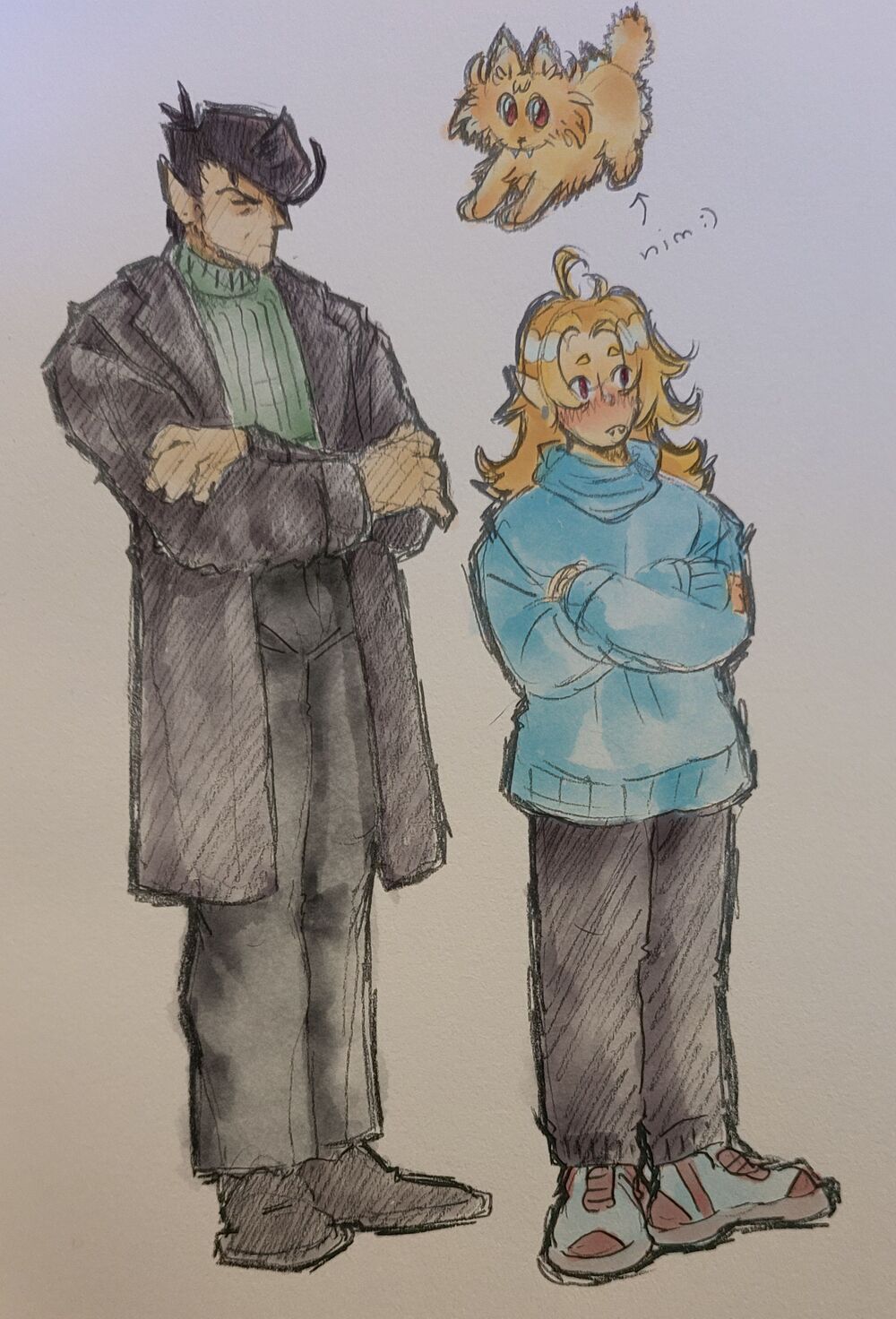 Steve and Vlad. Also, Steve as a little orange kitty cat.